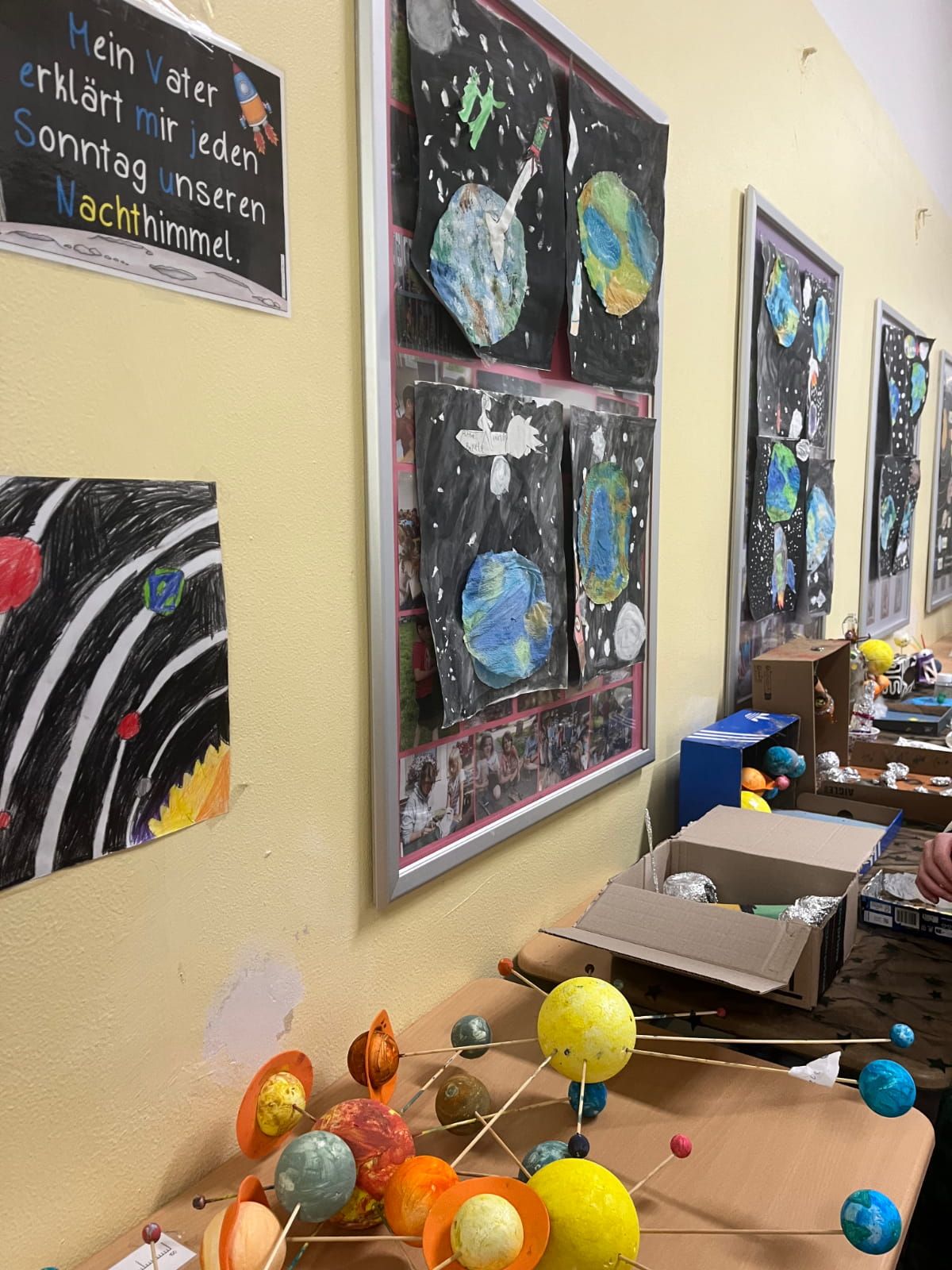 gemalte Bilder mit Erdkugeln